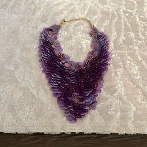 Zara purple sequins necklace